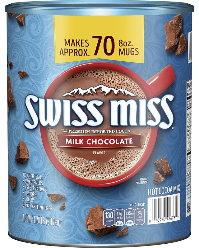 Swiss Miss Milk Chocolate Flavor Hot Cocoa Mix Canister, 76.55 oz.