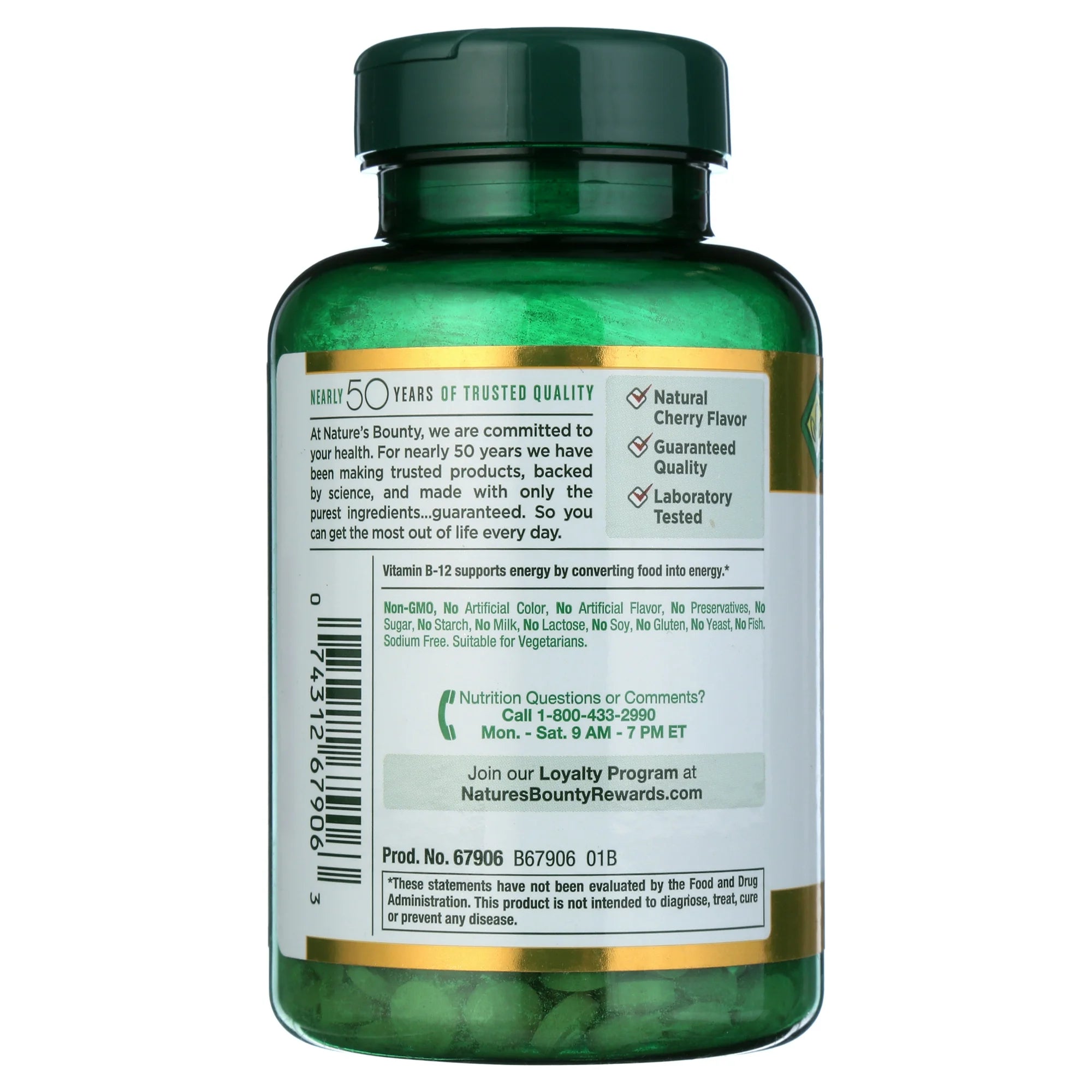 Nature's Bounty Vitamin B-12 2500 mcg, 300 Quick Dissolve Tablets