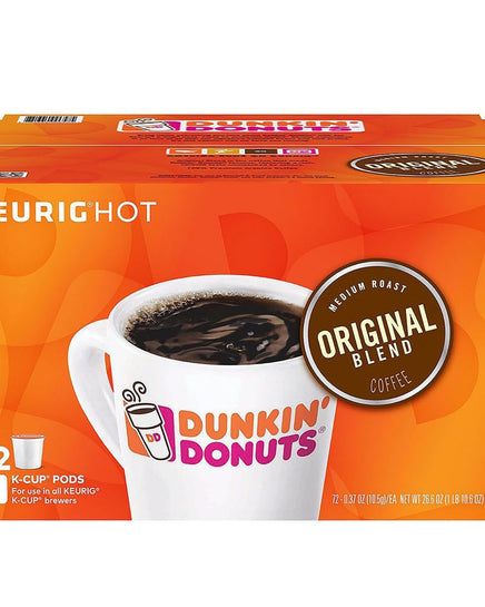 Dunkin' Donuts Original Blend Coffee K-Cup Pods, Box of 72 Count