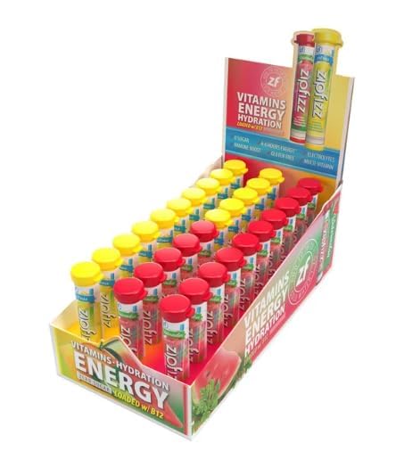 Zipfizz, Vitamin Energy Hydration Drink Mix Split Box, Citrus & Watermelon Flavor, 30 Count (15 each)