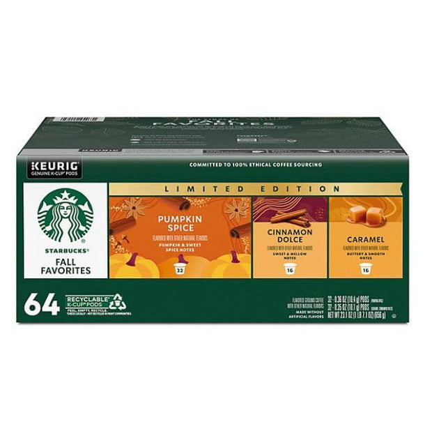 Starbucks Coffee Pods, Fall Variety, 64 Count