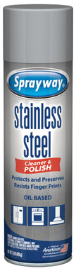 Sprayway Stainless Steel Cleaner Aerosol Spray (Oil-Based), 15oz, Pack of 6 | Cleans, Polishes, Protects | Resists Fingerprints, Foaming Action | Ideal for Stainless Steel Appliances & Surfaces