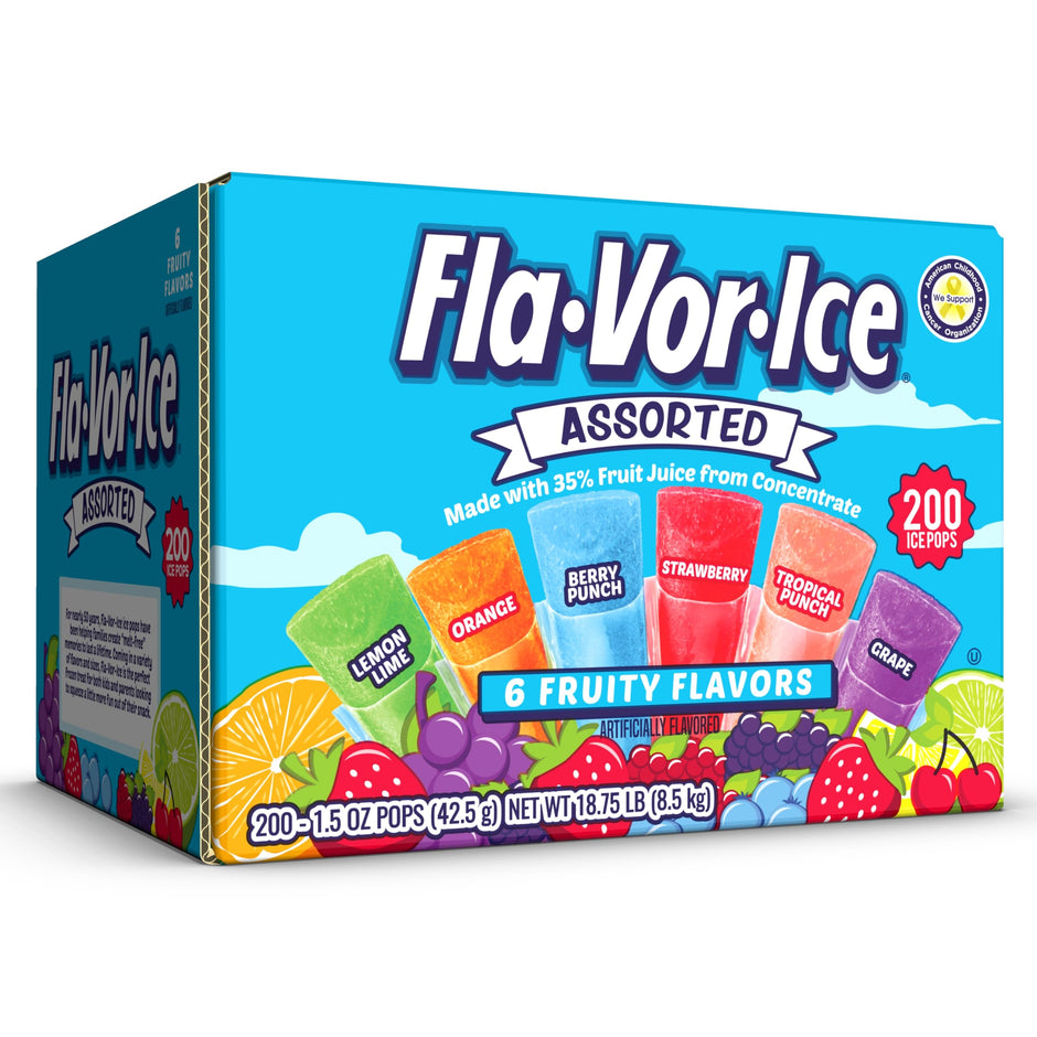 Flavor Ice Assorted Freezer Pops , 200 CT