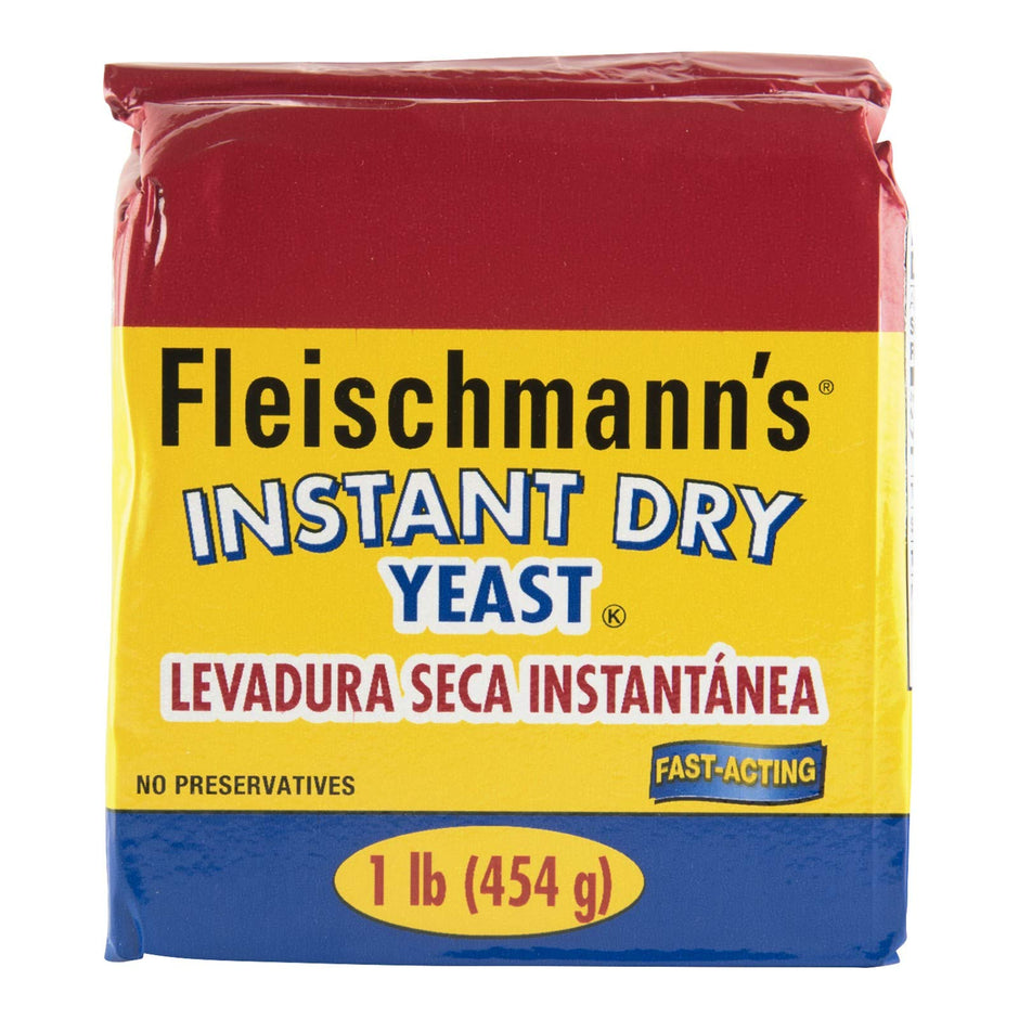 Fleischmann’s Yeast, Fleischmann’s Instant Dry Yeast, 16 Ounce - 1 Pack, Fast-Acting, Gluten Free, No Preservatives