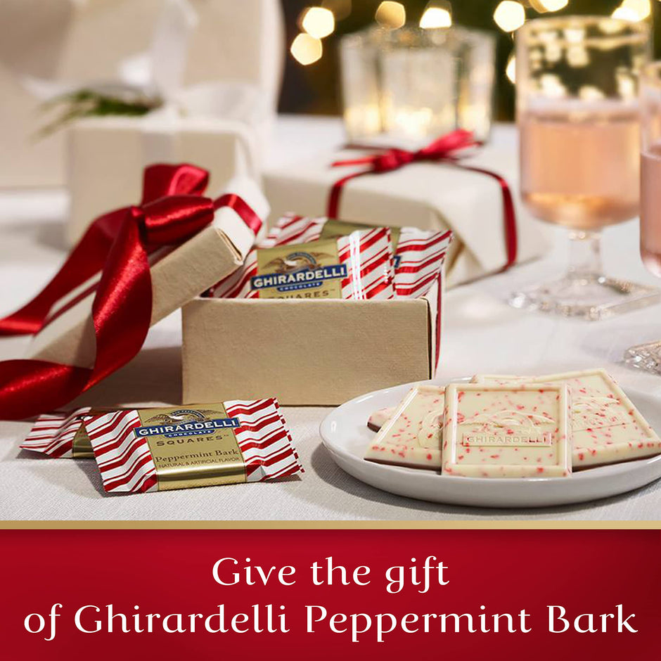 GHIRARDELLI Chocolate Squares, Peppermint Bark Assorted Chocolates, 20.99 OZ Bag