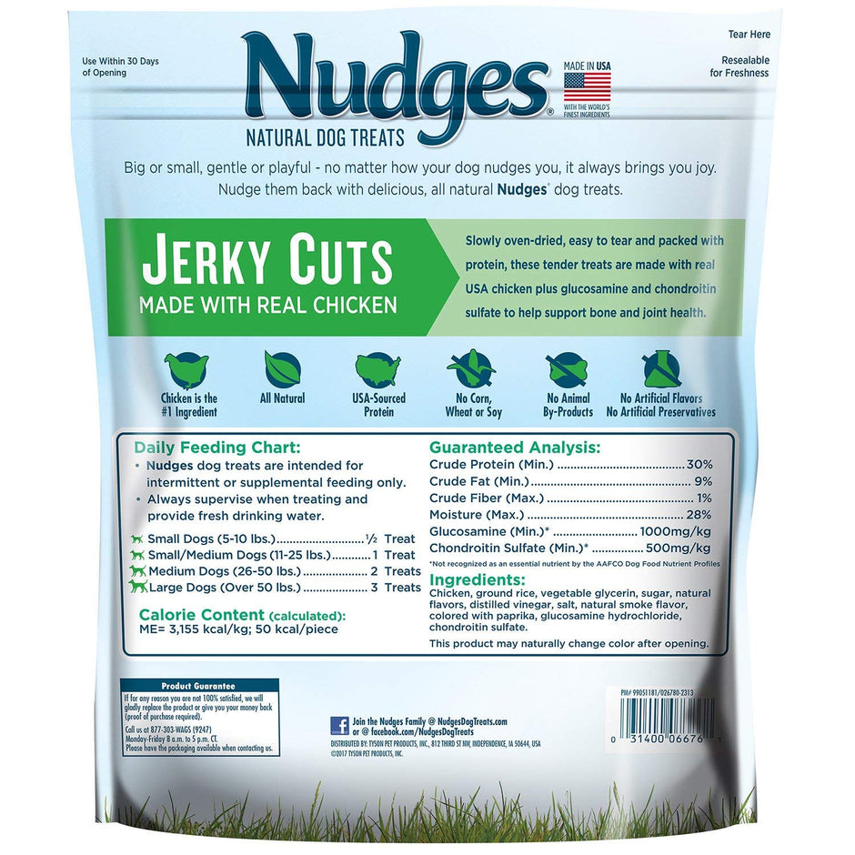 Nudges Health Wellness Chicken Jerky Dog Treats, 40 Ounce