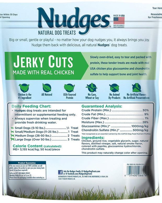 Nudges Health Wellness Chicken Jerky Dog Treats, 40 Ounce