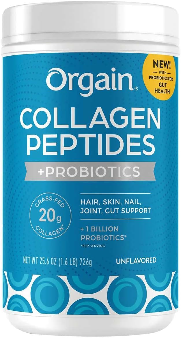 Orgain Collagen +Superfoods with 20 Grams of Grass-Fed Collagen and Vitamin C, Unflavored, 25.6 oz