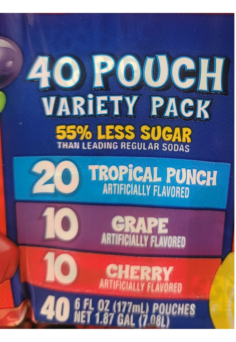 Kool-Aid Jammers Cherry, Grape, Tropical Punch & Strawberry Kiwi Flavored Juice Drink Variety Pack (40 Pouches)