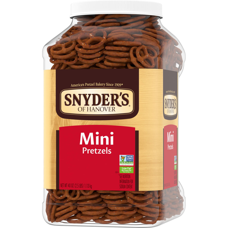 Snyder's of Hanover Pretzels, Mini Pretzels, 40 Oz Canister