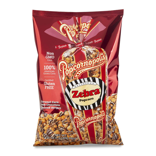 Popcornopolis Popcorn, Zebra, 24 Ounce