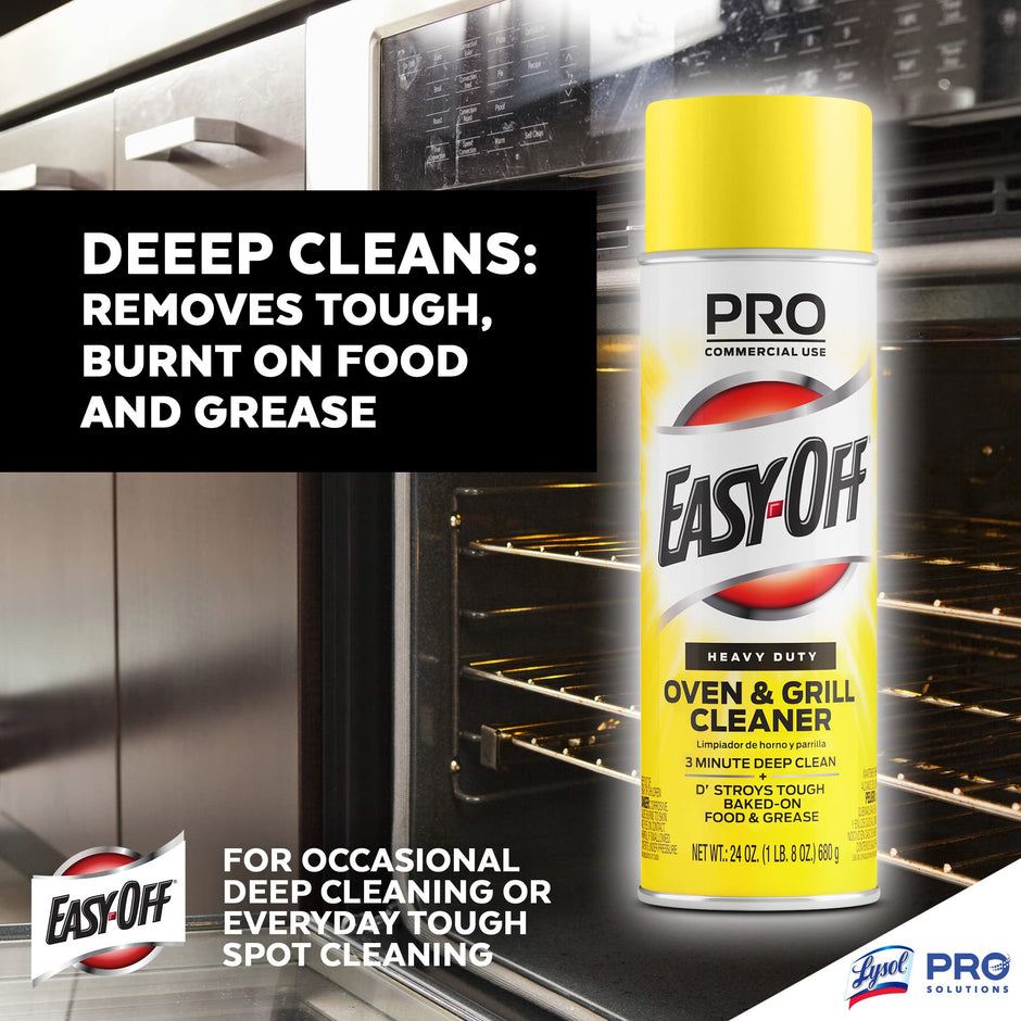 Easy Off Professional Oven & Grill Cleaner Can, Yellow, 1.5 lb, 24 Oz