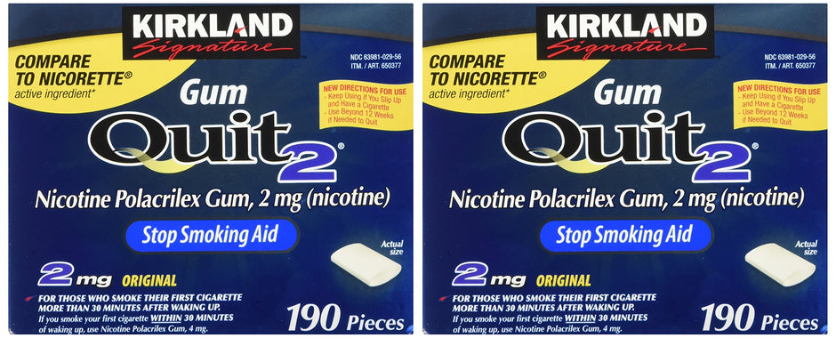 Kirkland Signature Quit Smoking Gum, 2 mg, 380 Count