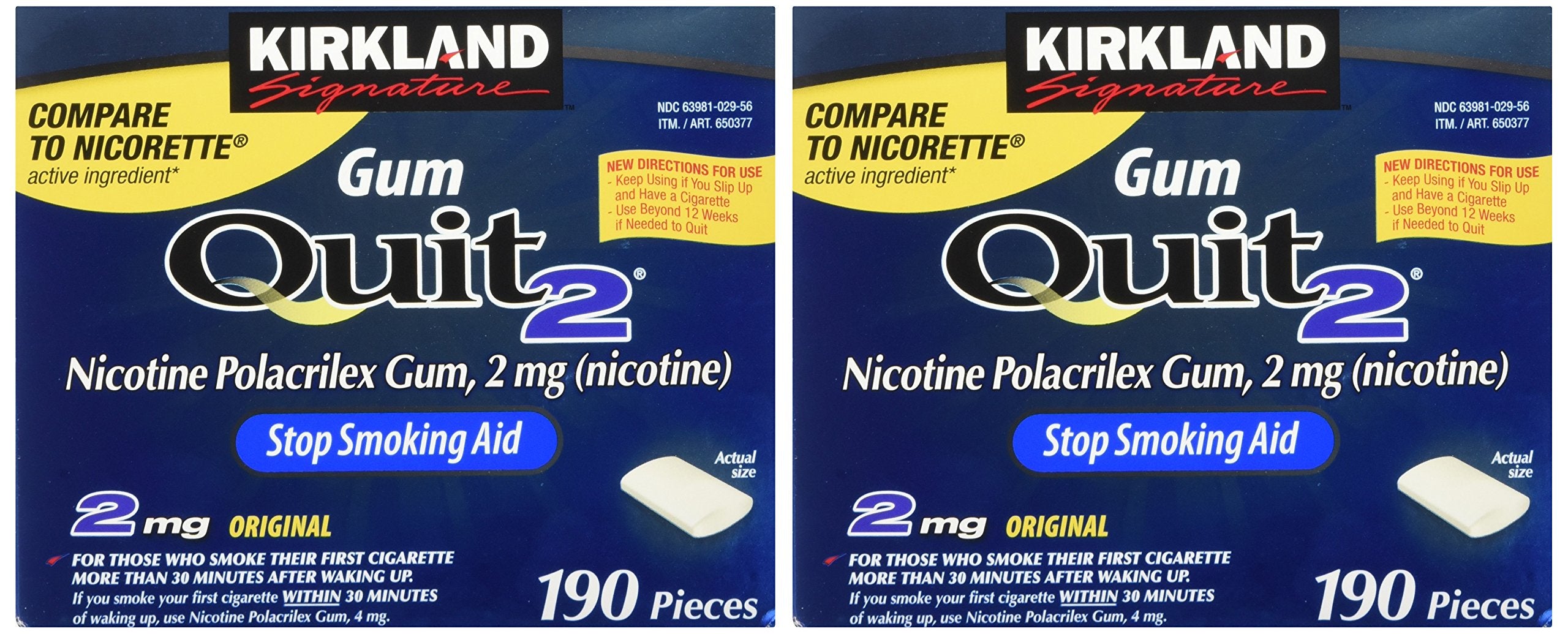 Kirkland Signature Quit Smoking Gum, 2 mg, 380 Count