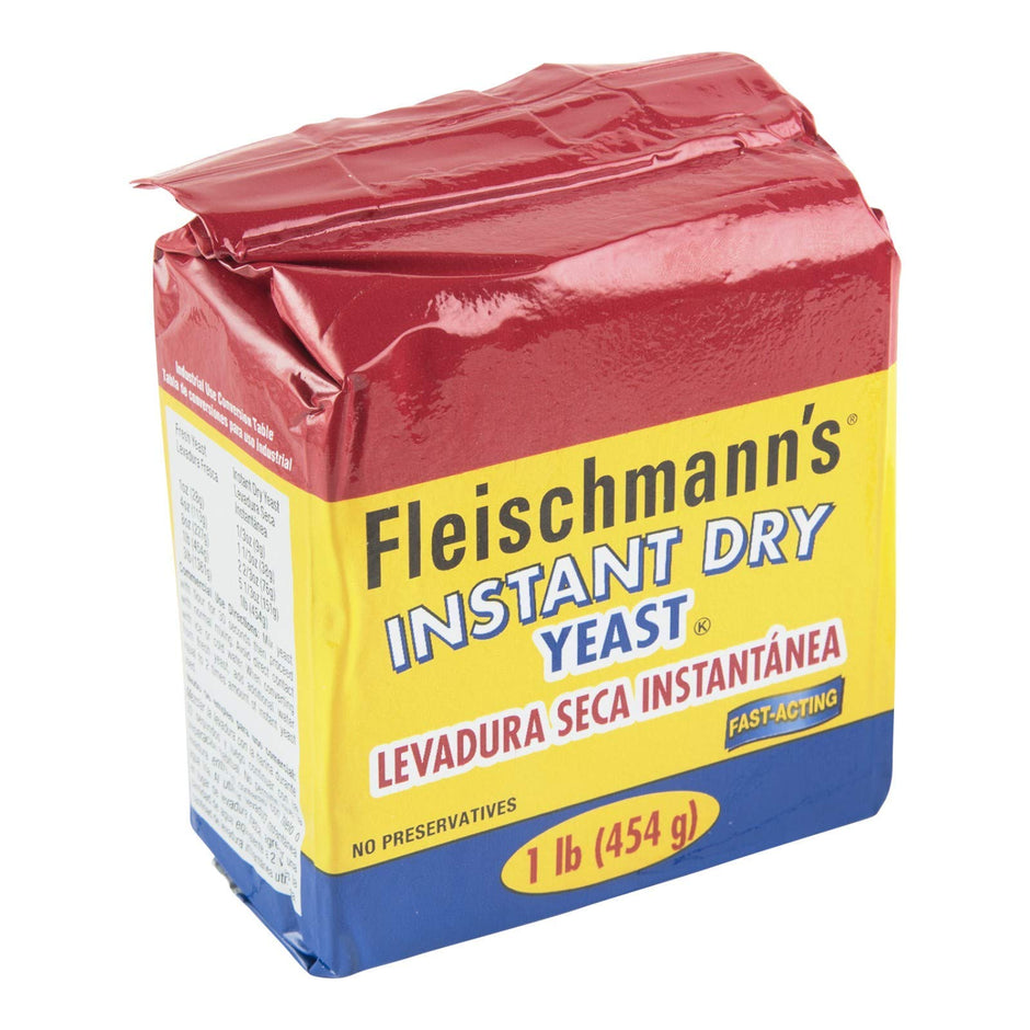 Fleischmann’s Yeast, Fleischmann’s Instant Dry Yeast, 16 Ounce - 1 Pack, Fast-Acting, Gluten Free, No Preservatives