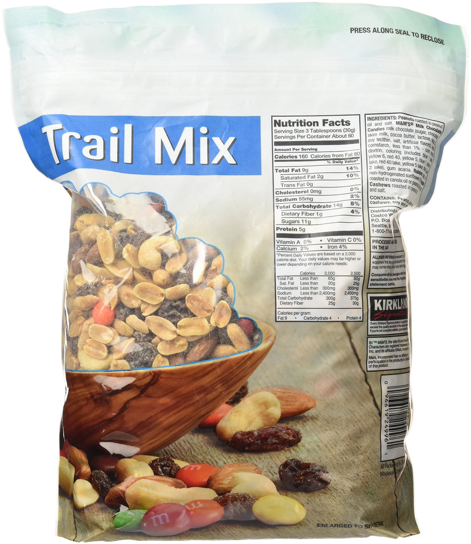 Signature Trail Mix, Peanuts, M and M Candies, Raisins, Almonds and Cashews, 4 Pound (249965)