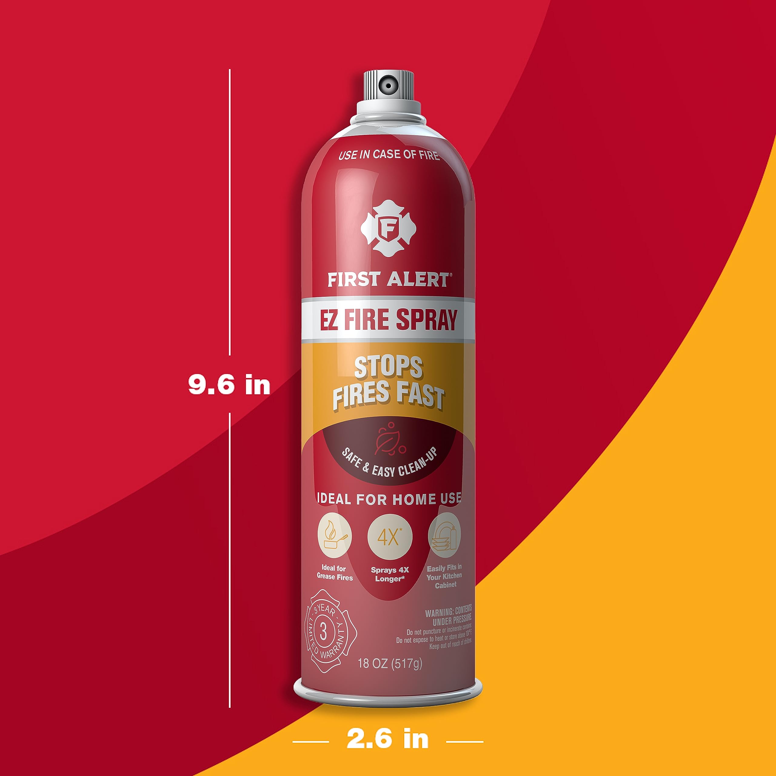 First Alert EZ Fire Spray, Extinguishing Aerosol Spray, Pack of 2, AF400-2, RED