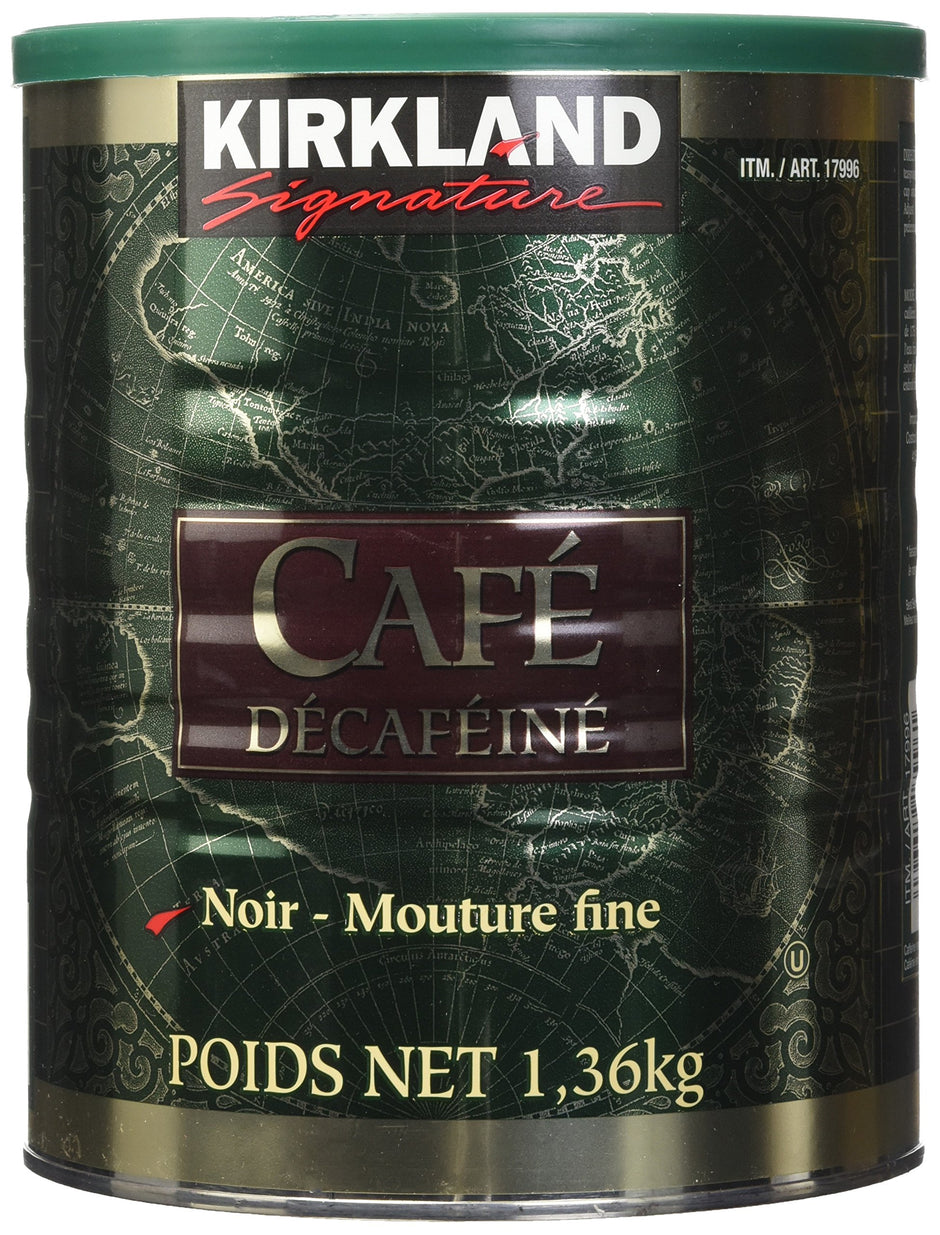 Kirkland Signature 100% Colombian Dark Roast Decaffeinated Ground Coffee - 1.36kg