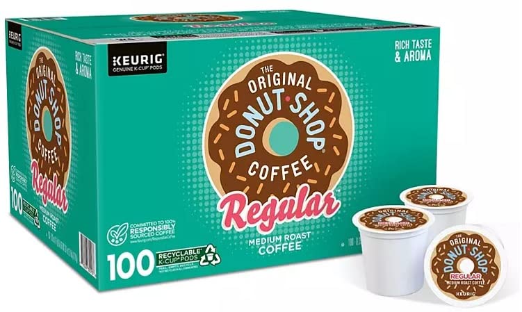 The Original Donut Shop Regular K-Cups, Medium Roast Coffee Pods, 100 Count