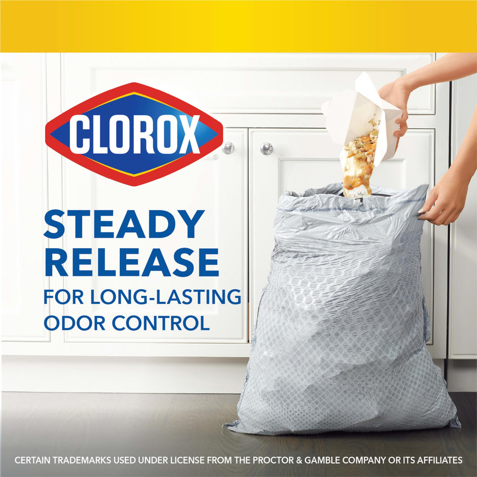 Glad Trash Bags, Tall Kitchen Garbage Bags ForceFlex Plus with Clorox, 13 Gallon, Lemon Fresh Bleach Scent 90 Count (Package May Vary), White-gray, Lemon Fresh