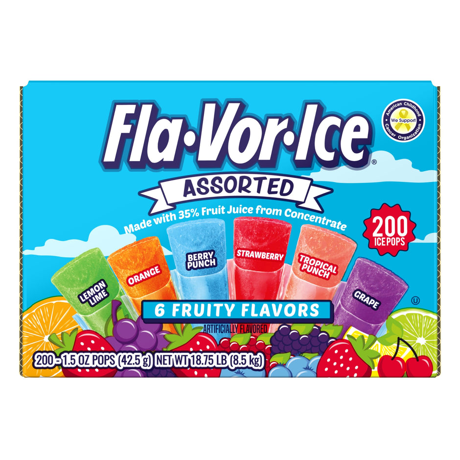 Flavor Ice Assorted Freezer Pops , 200 CT