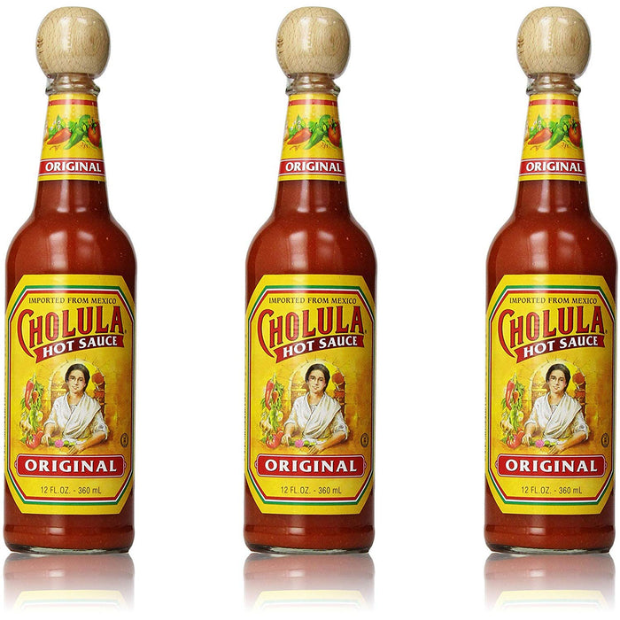 Cholula Original Hot Sauce, 12 Fluid Ounces, Pack of 3 Bottles (36 Fl Oz Total)