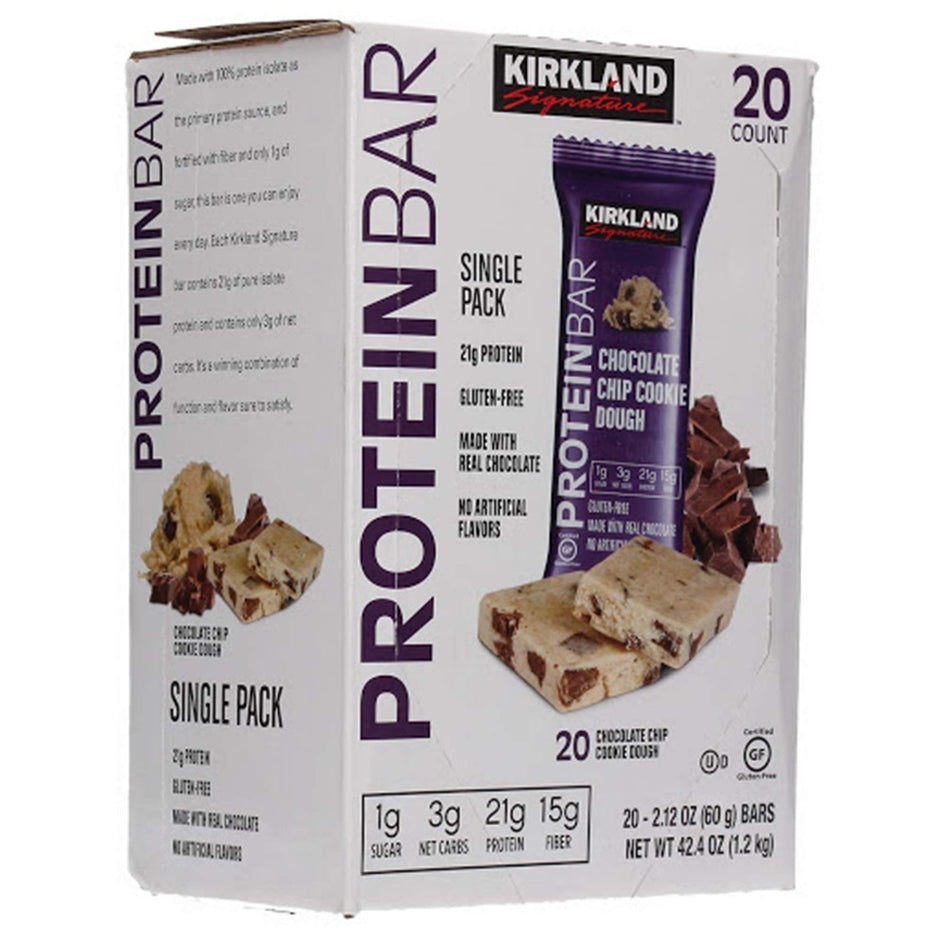 Kirkland Signature Protein Bars Chocolate Chip Cookie Dough, 20-count 2.12OZ