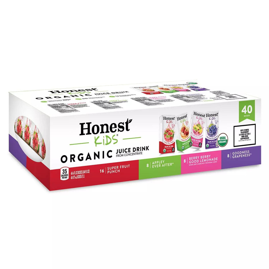 Honest Kids Organic Juice Drink Assorted Variety Pack, 6 Fl Oz, (40 Count)