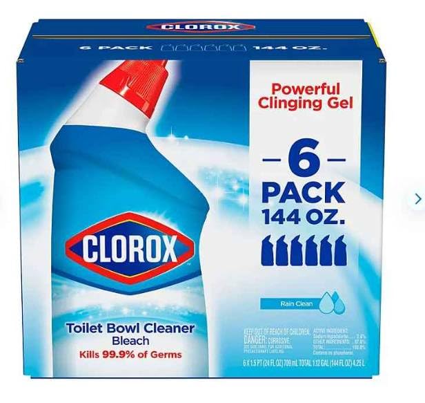 Toilet Bowl Cleaner with Bleach, Rain Clean, 6pk., 144 fl. oz.