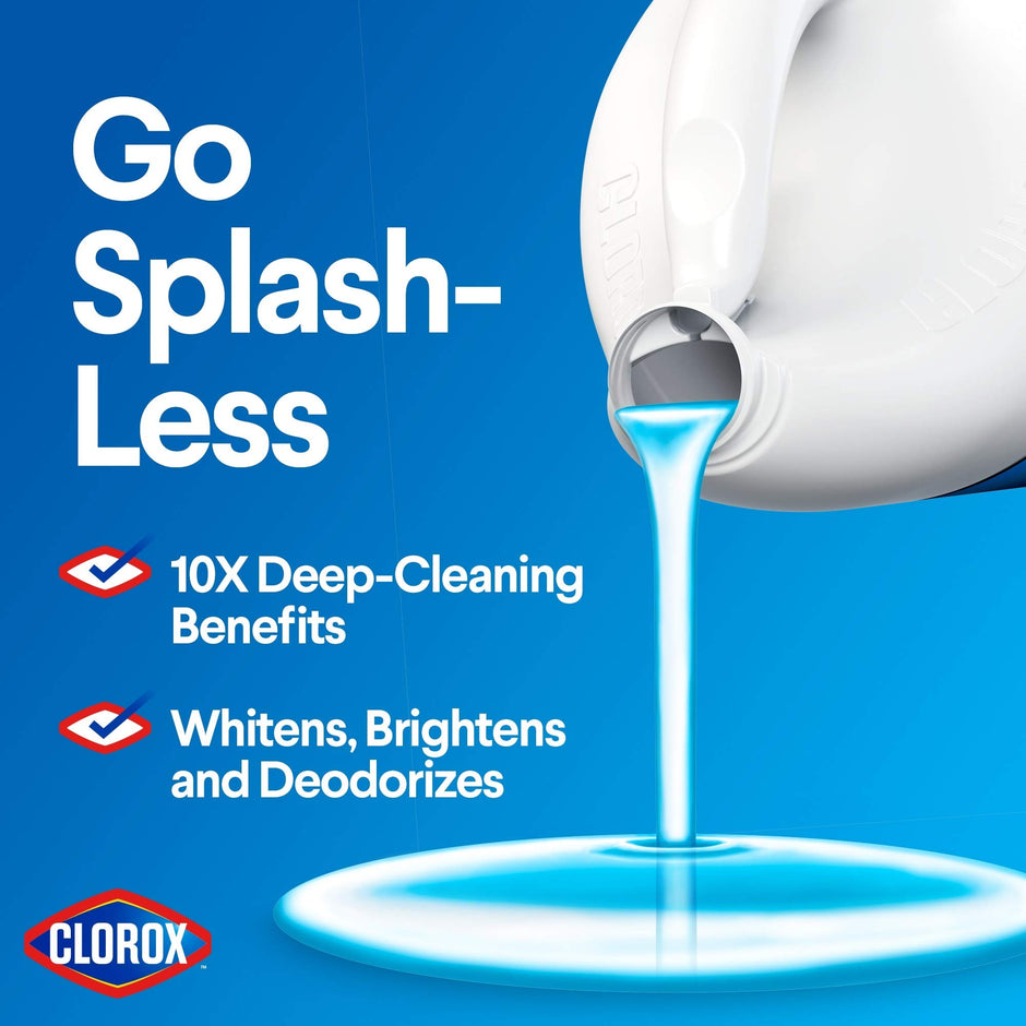 Clorox Splash-Less Liquid Bleach, Fresh Meadow Scent - 116 Ounce Bottle (Packaging May Vary)