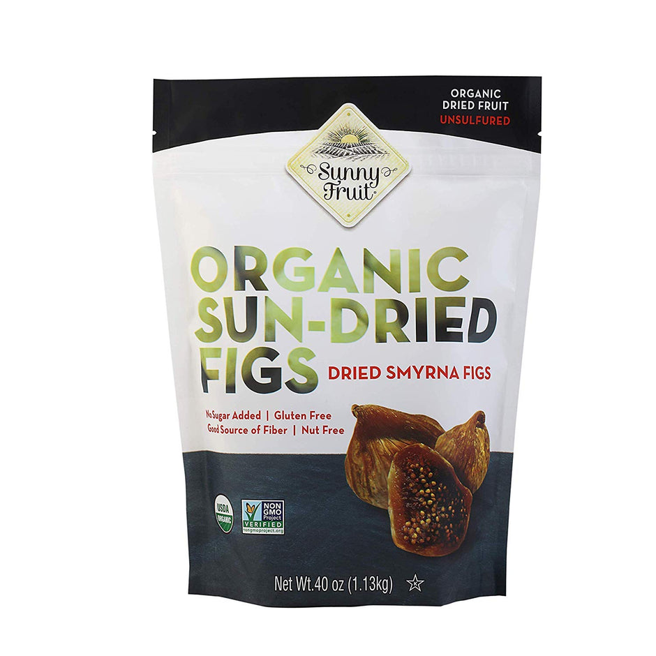 Sunny Fruit Organic Sun-Dried Figs (2 PACK 40oz Each Bag)