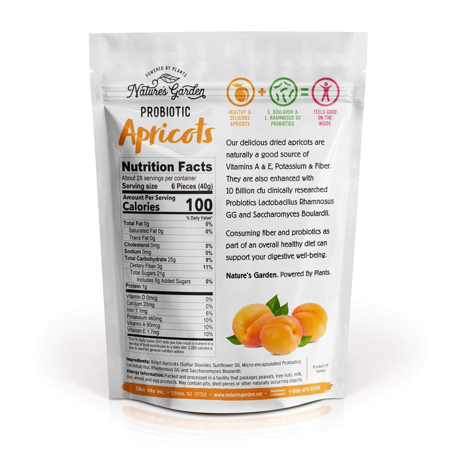 Nature's Garden Probiotic Apricots - Probiotic Dried Fruit, Plump Dried Apricots, No Added Sugar, Gluten-Free, Dairy-Free, Vegan – Bulk 40 Oz Bag (Pack of 2)