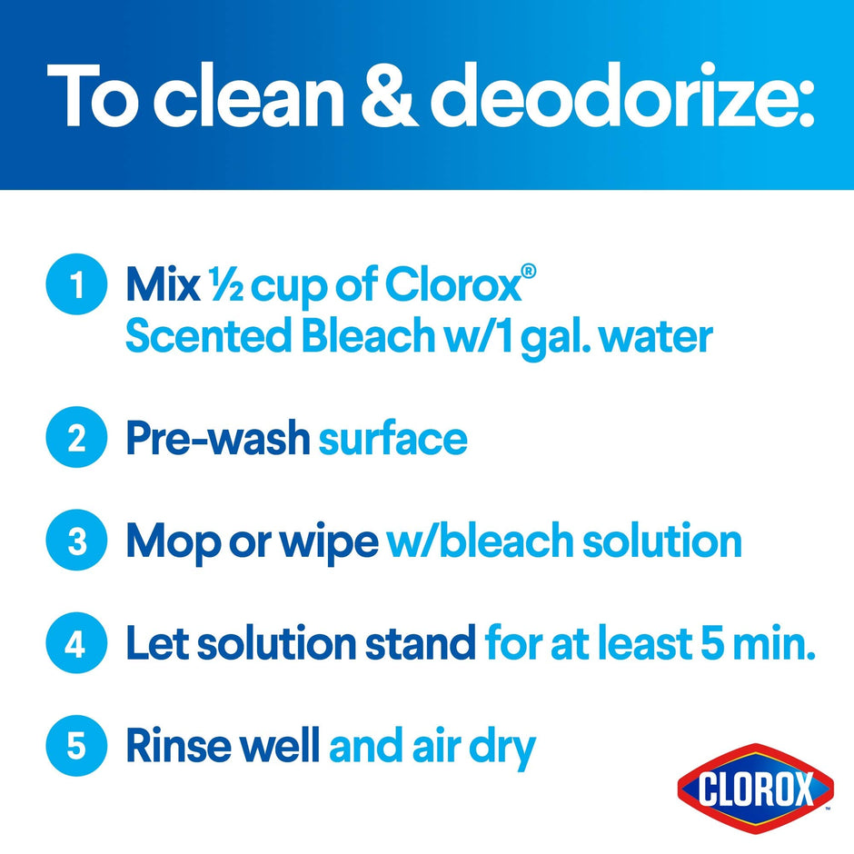 Clorox Splash-Less Liquid Bleach, Fresh Meadow Scent - 116 Ounce Bottle (Packaging May Vary)