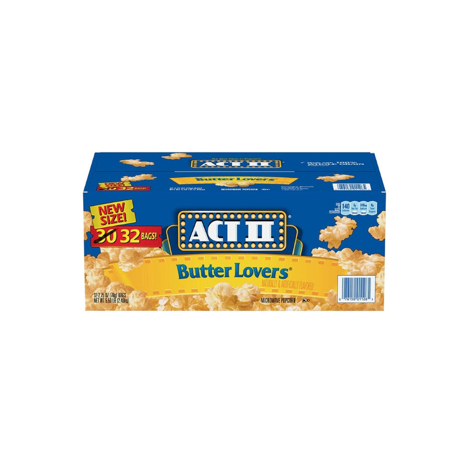 ACT II Butter Lovers Microwave Popcorn, 2.75 Ounce (32 Pack)