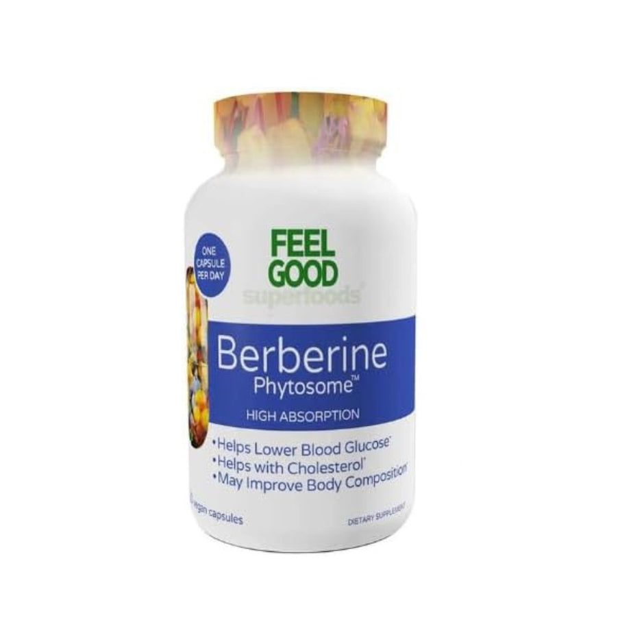 Feel Good Superfoods Berberine Phytosome High Absorption, 120 Vegan Capsules