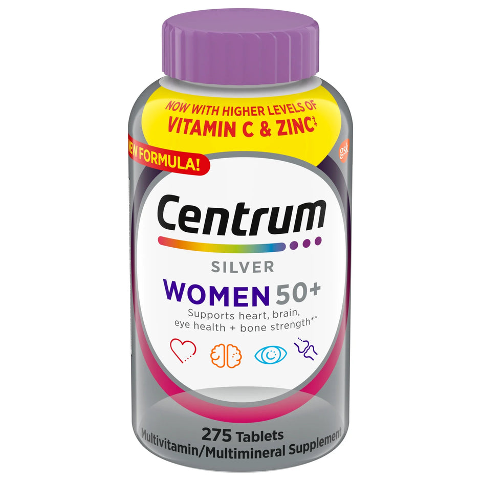 Centrum Silver Women 50 Plus, 275 Tablets per Bottle, with Higher Levels of Vitamin C & Zinc