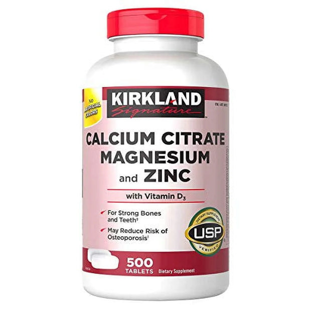 Kirkland Calcium Citrate Magnesium and Zinc, 500 Tablets