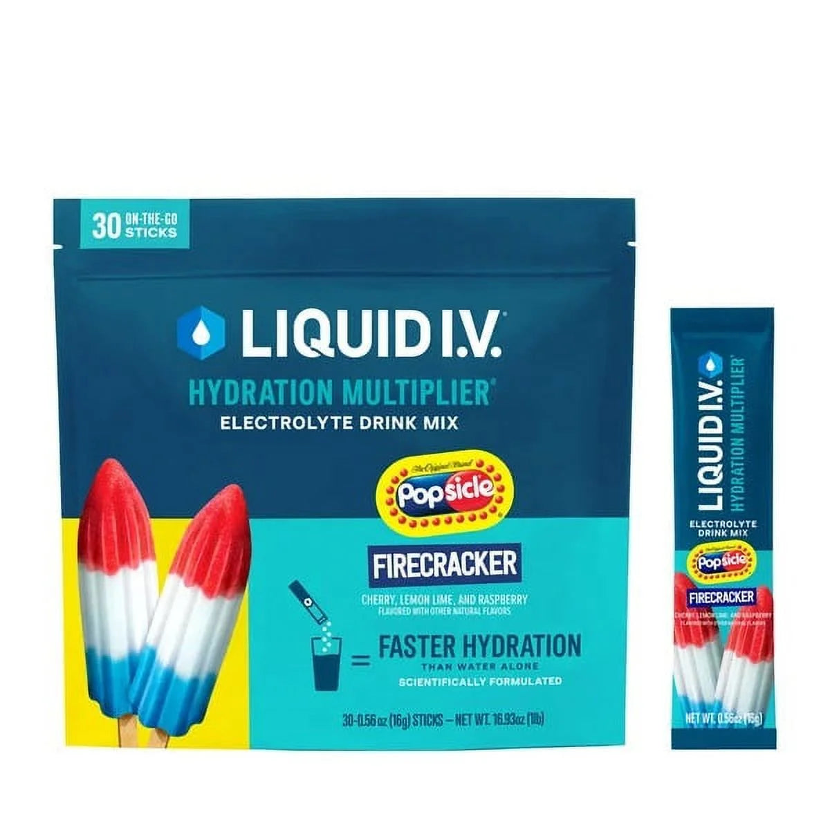 Liquid I.V. Hydration Multiplier Popsicle Firecracker - 30 Sticks