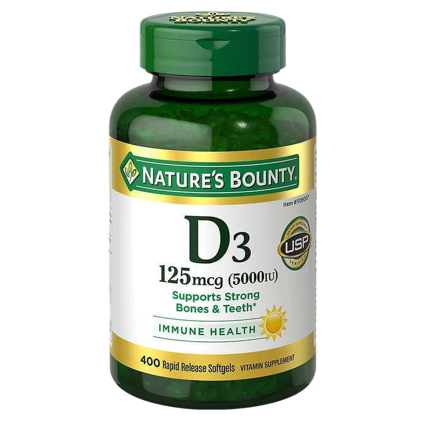 Nature's Bounty Immune Health Vitamin D3 5000 iu, Rapid Release 400 Softgels