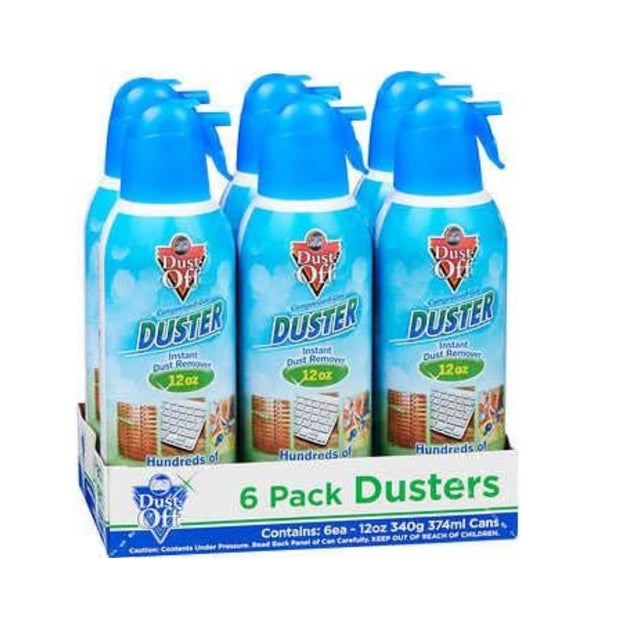 Dust-Off Professional Electronics Compressed Gas Duster, 12 oz, 6 ct