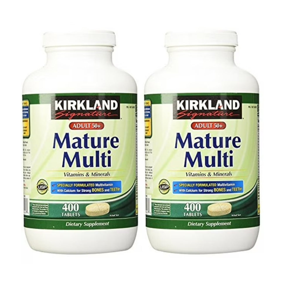 Kirkland Signature Adult 50+ Multi Vitamins & Minerals, 400 Tablets (2 Pack)