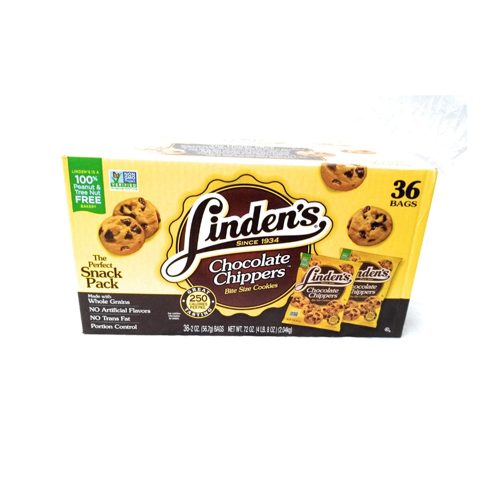 Linden's Chocolate Chippers Bite Size Cookies 36 - 2 oz Total 72oz