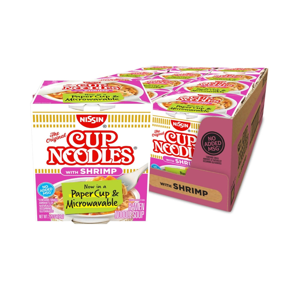 Nissin, Cup Noodles Soup, Shrimp Flavor, 2.25 oz (case of 12)