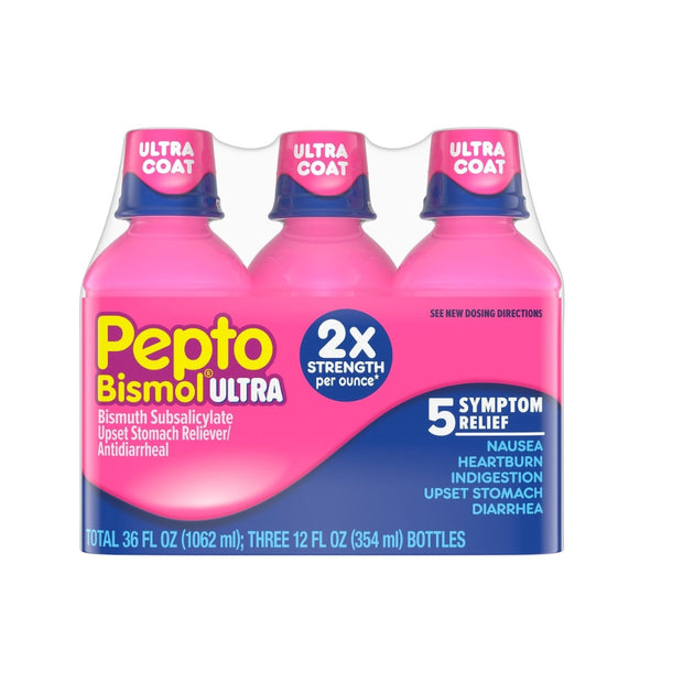 Pepto Bismol Ultra Strength, Original Flavor, Triple Pack 36 oz. each. (pack of 6)