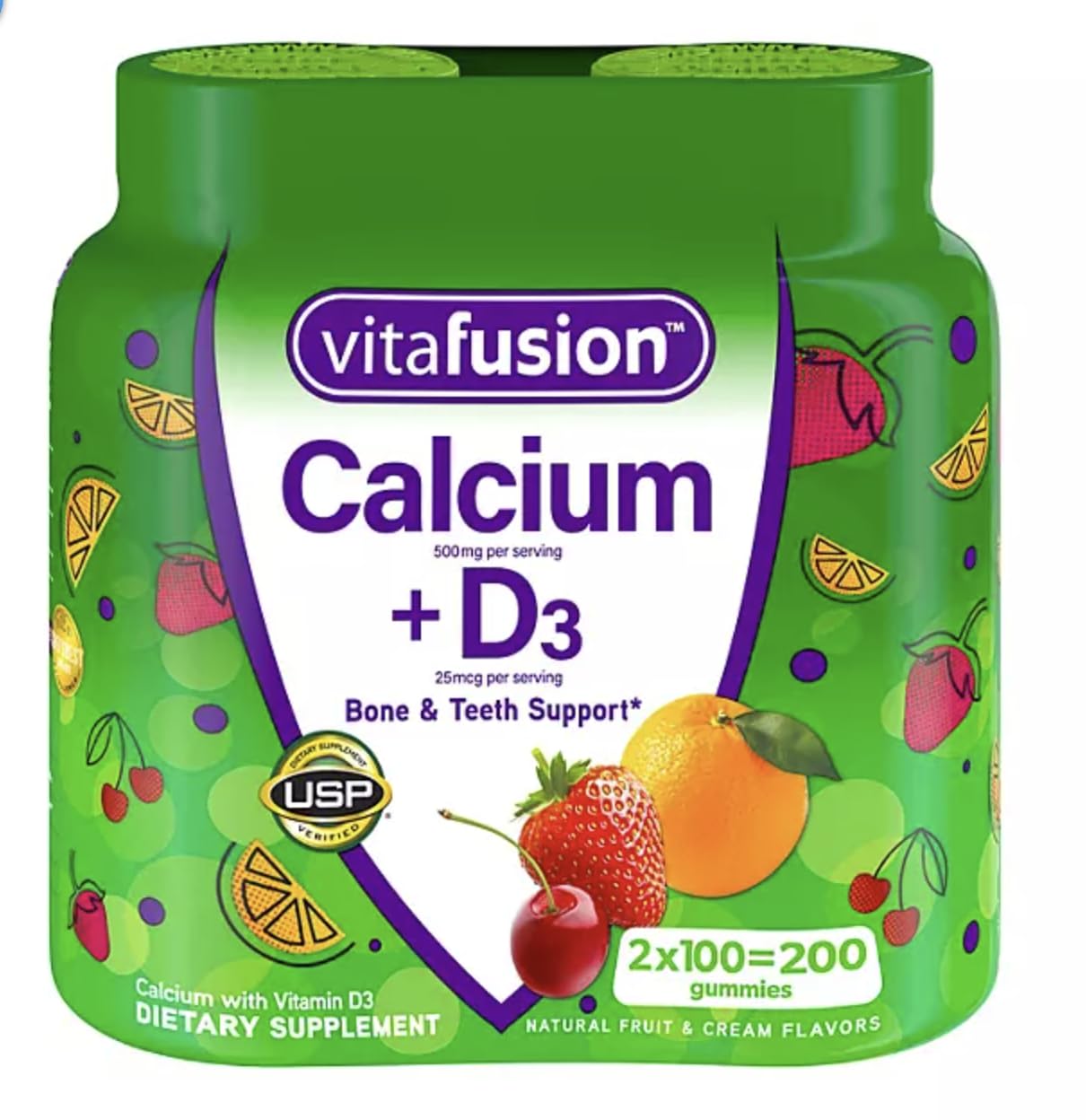 Vitafusion Calcium + D3 Gummies (200 Count)