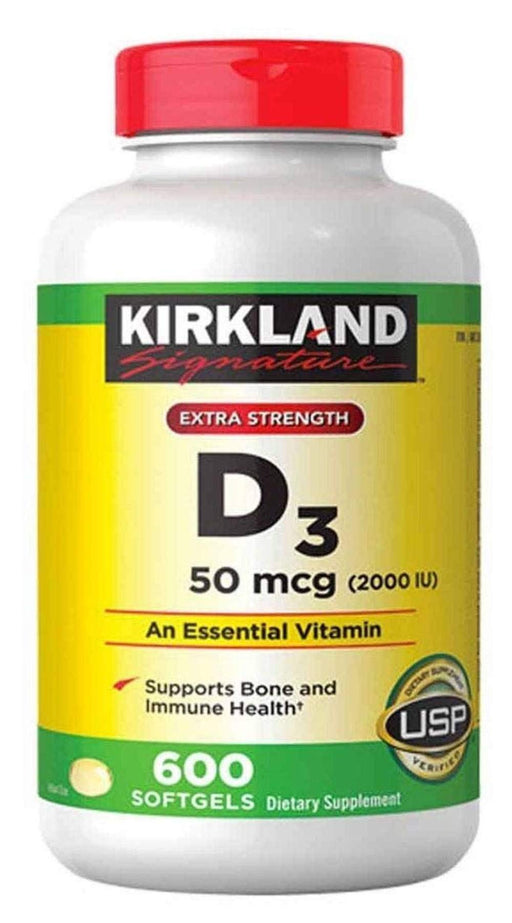 Kirkland Signature Extra Strength D3 50 mcg, 600 Softgels