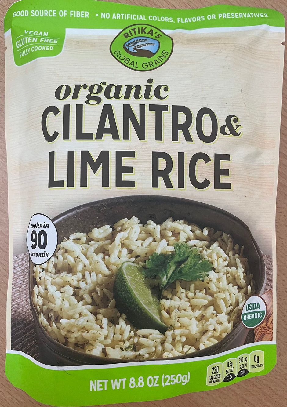 Rikita's Global Grains Organic Cilantro Lime Rice (8.8 Oz, 3. LBS)