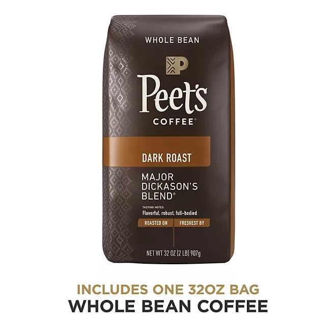 Peet's Coffee, Major Dickason's Blend, Dark Roast, Whole Bean 32oz