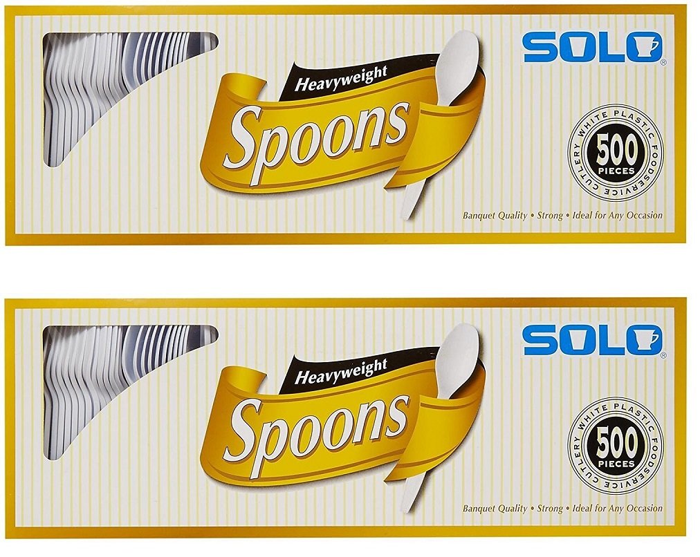 Solo White Heavyweight Spoons, 500 Count (2 Pack)