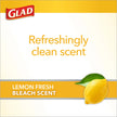 Glad Trash Bags, Tall Kitchen Garbage Bags ForceFlex Plus with Clorox, 13 Gallon, Lemon Fresh Bleach Scent 90 Count (Package May Vary), White-gray, Lemon Fresh